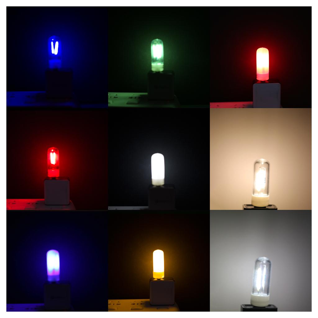 Multicolored Portable USB LED Light Bulbs T18 5V Mini Filament Night Lamp Warm Cool White Reading Lighting Eye Protection Lamps