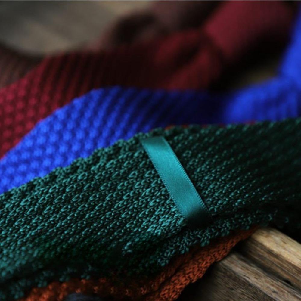 Adjustable Knitted Tie Solid Color Men Cravat Fashion Knitting Shirt Necktie  Boys