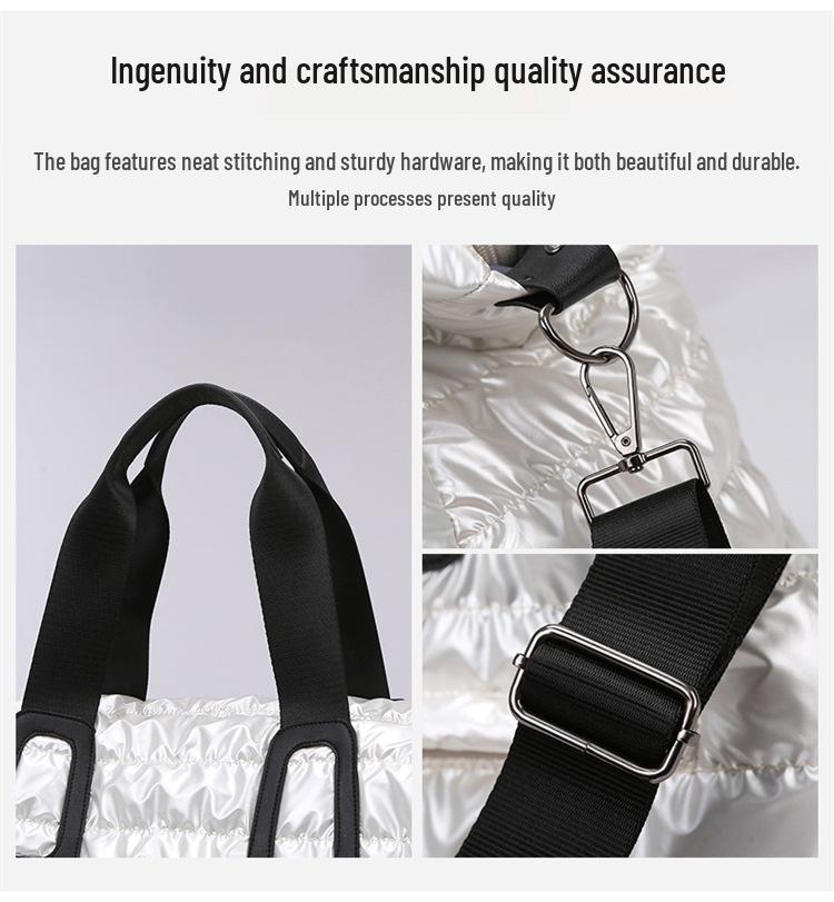 Waterproof High-Capacity Travel and Sports Bag - Unisex Shiny Design for Gym and Swimming