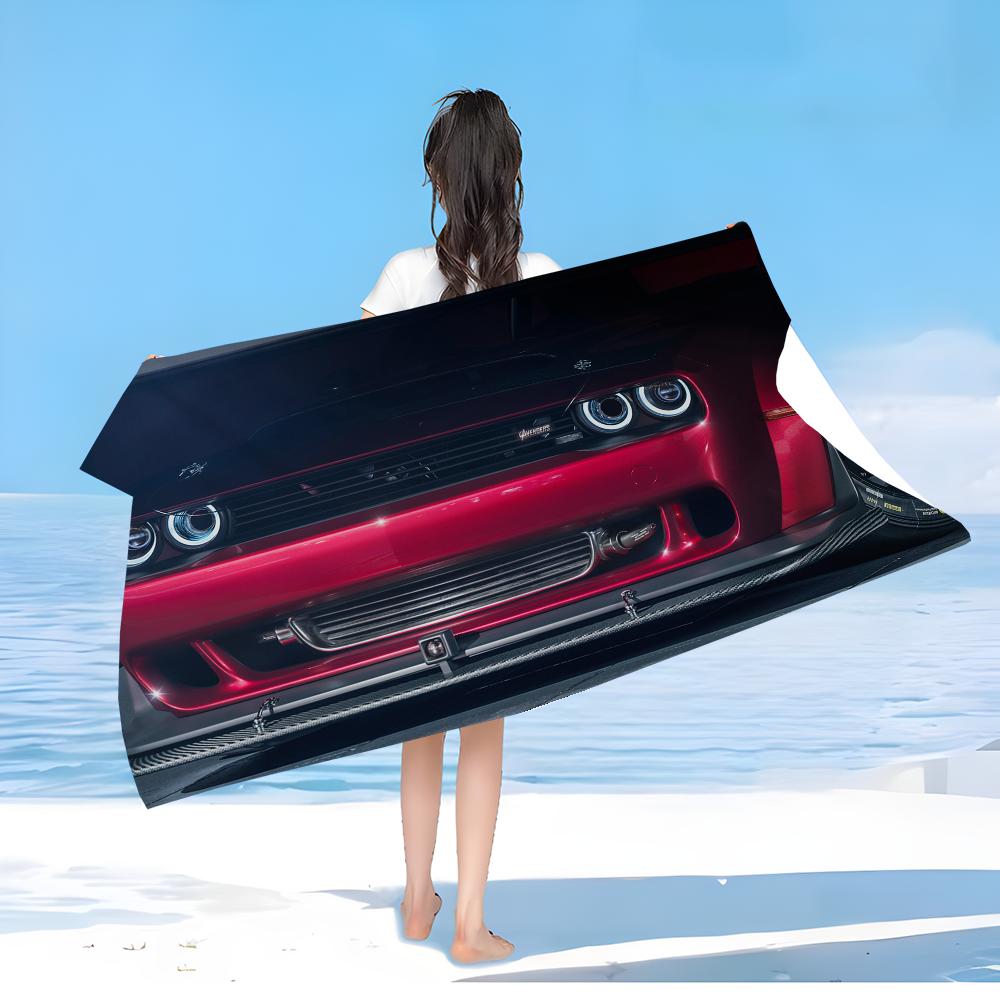 

SRT Hellcat Demon Dodge Challenger Автогонки Большие Микрофибровые Пляжные Полотенца Полотенце Песок Пляжные Полотенца Полотенце для Бассейна для Путешествий Плавание W40*H60(CM)