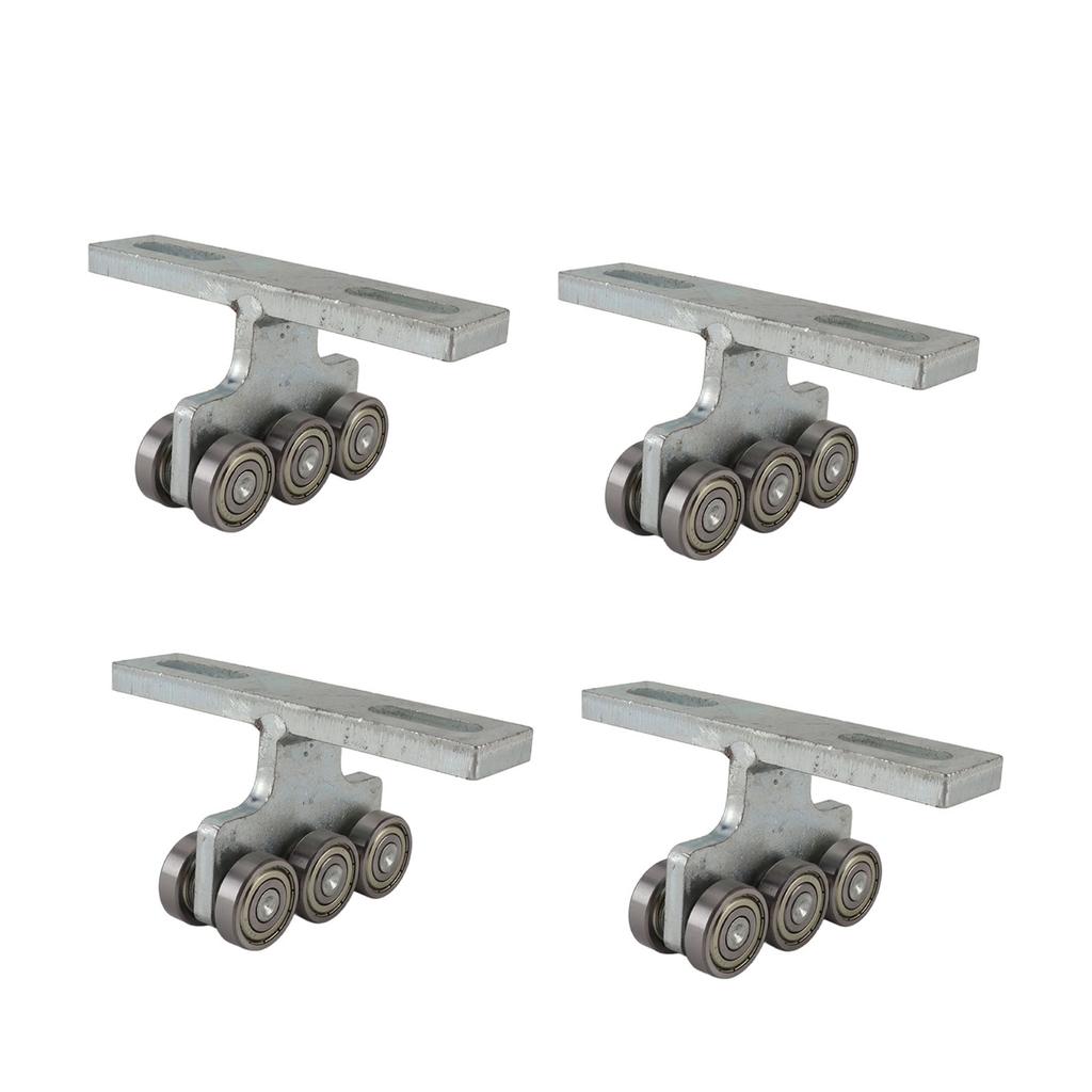 4Pcs Hoist Trolley 6 Wheel T Type Trolley Roller Assembly Hardware for DIY Projects