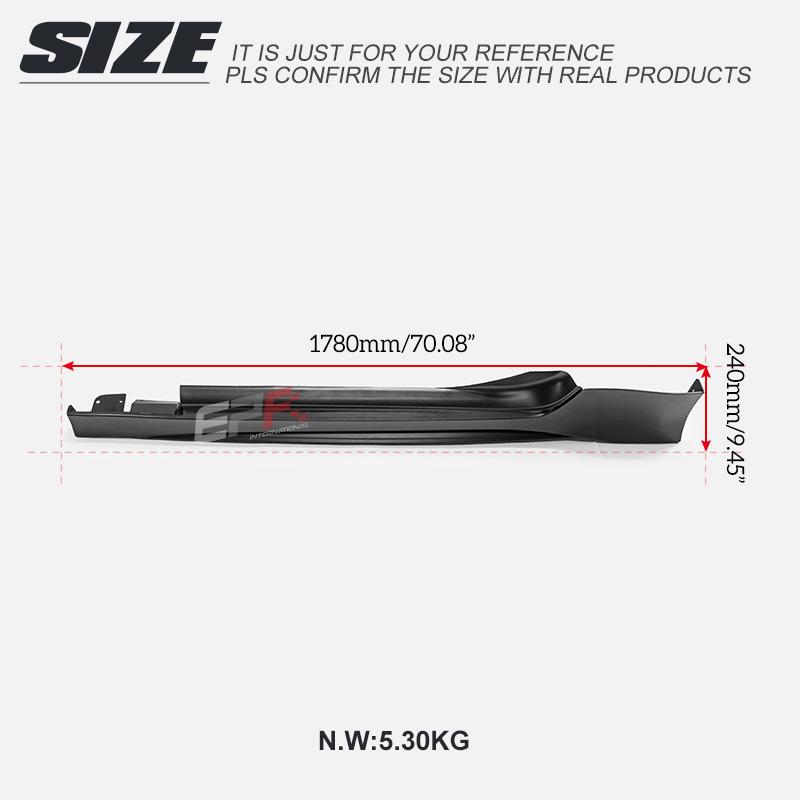 PP Plastic Side Skirt Lip for Nissan 370Z Nismo Style Body Kit