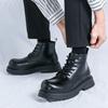 Martin Shoes Men's Retro Fried Street Casual Leather Shoes Trendy Thick-soled High-top Big-headed Men's Shoes Large-size Leather Boots