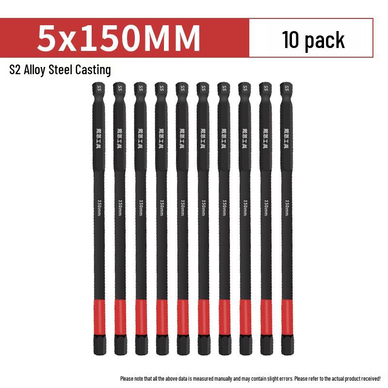 Hexagonal Anti-Slip S2 Alloy Steel Magnetic Screwdriver Bits for Electric Drills