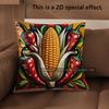 2D Rustic Farmhouse Chili Corn Throw Pillow Covers Pattern Cushion Cover Suitable For Sofa Bedroom Car Pillow Cover