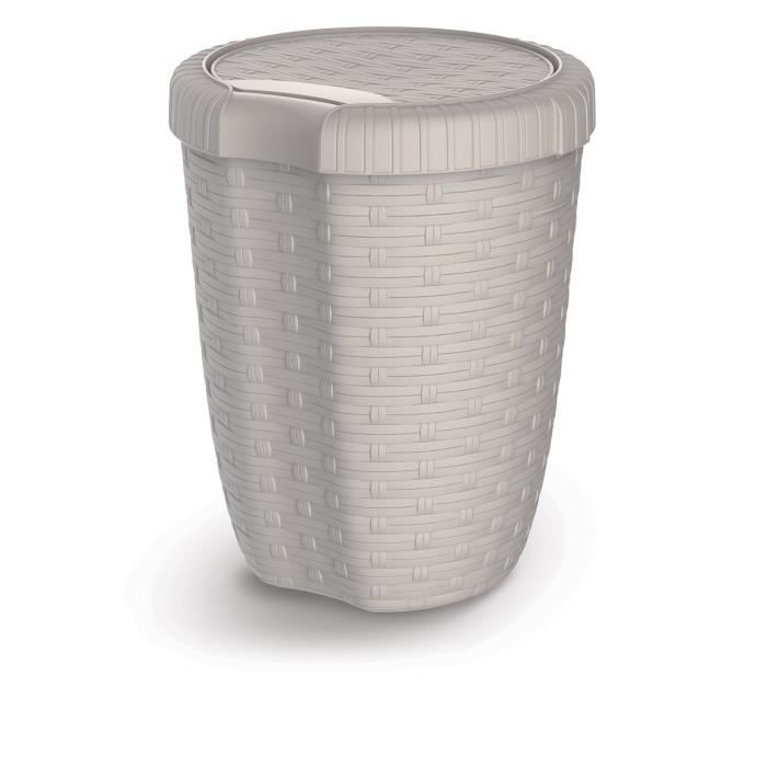 M-HOME Poubelle Imitation Osier Ficelle - 8 L