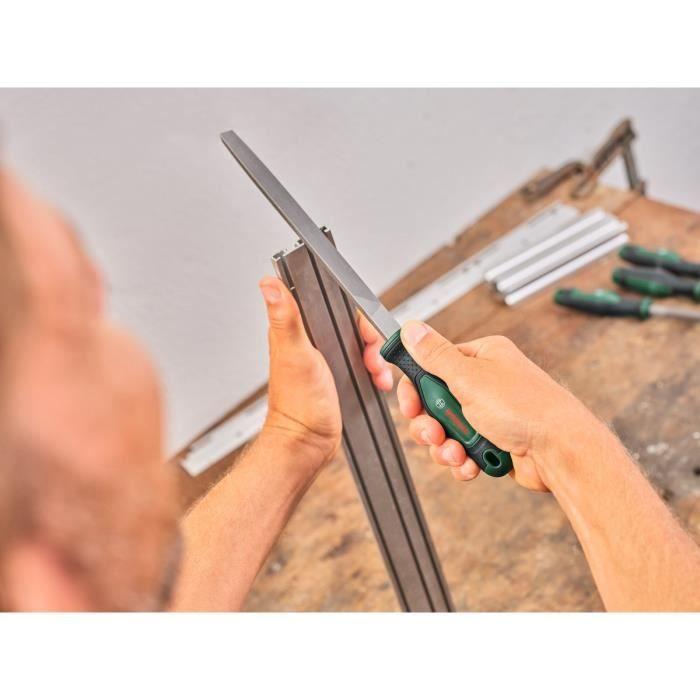 Bosch Set de 5 limes (limes ronde/demi-ronde/plate/triangulaire/carrée ; acier au carbure dur ; course moyenne 2 ; Softgrip)