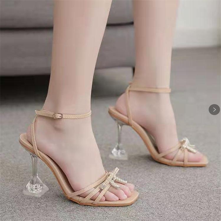 2021 Large Size Buckle Strap High Heel Women's Sandals