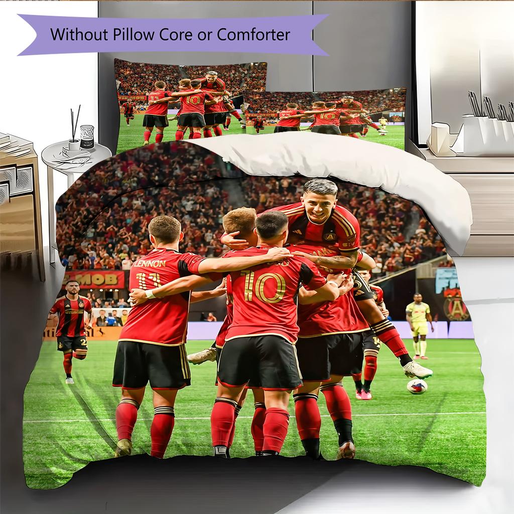 Atlanta United FC Pattern Bedding Home Decoration Birthday Gift (1 * duvet cover + 2 * pillowcase, without core)