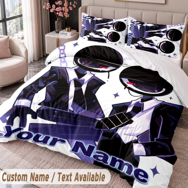 Custom Name Text 3Pcs Bedding Set Doors Duvet Cover And Two Pillowcases