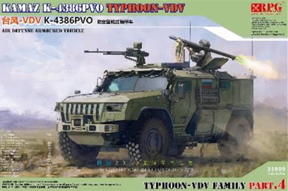 

RPG Scale Model 1/35 Russian Typhoon Wheeled Armored Vehicle VDV K-4386 PVO Plastic Model 35009 Molded in Color