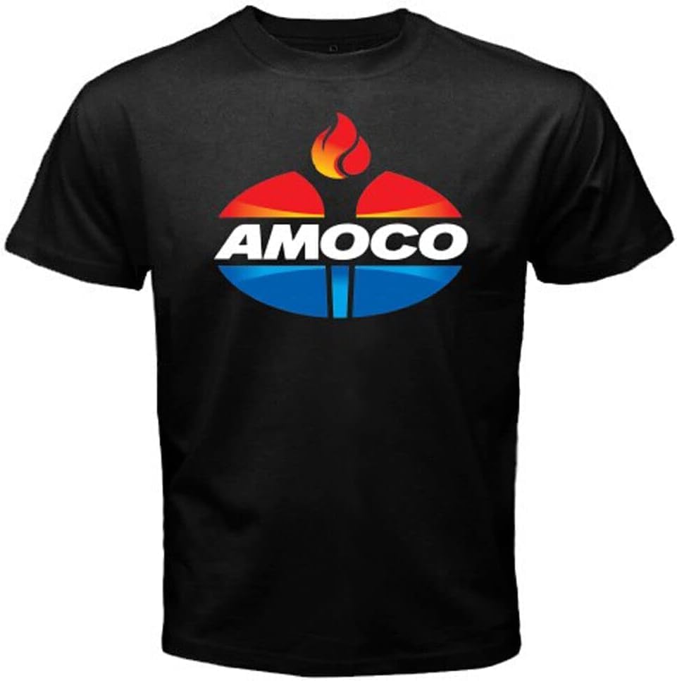Amoco Oil Logo Men s Black T-Shirt Size S to 3XL Black M чёрный