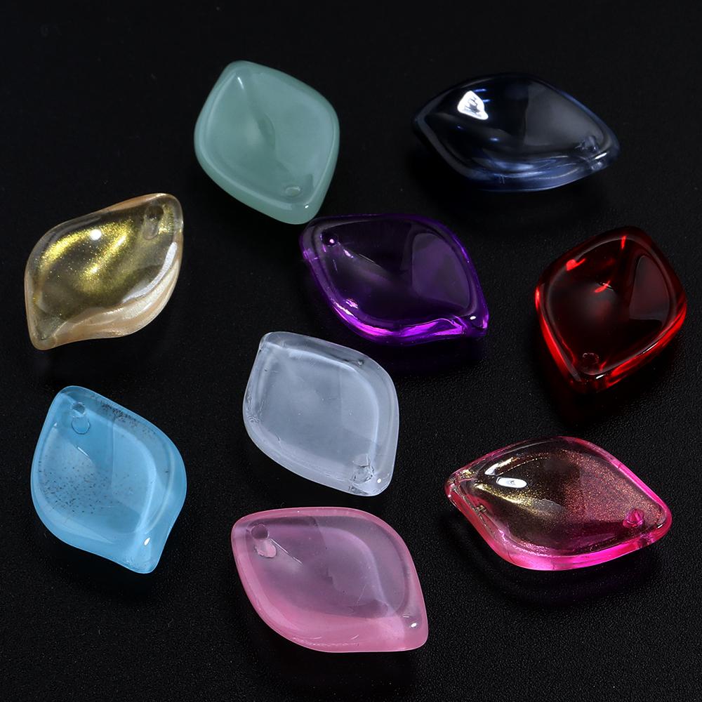 50pcs/lot Epiphyllum Petal Lampwork Beads Colorful Loose Glass Beads For Jewelry Making DIY Bracelet Necklace Crafts Accessories