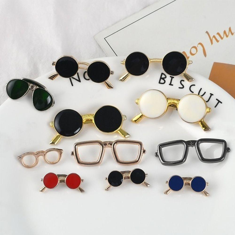 Gifts Retro Shirt Jackets Sunglasses Shape Enamel Pins Glasses Brooch Collar Pins Brooch Badge
