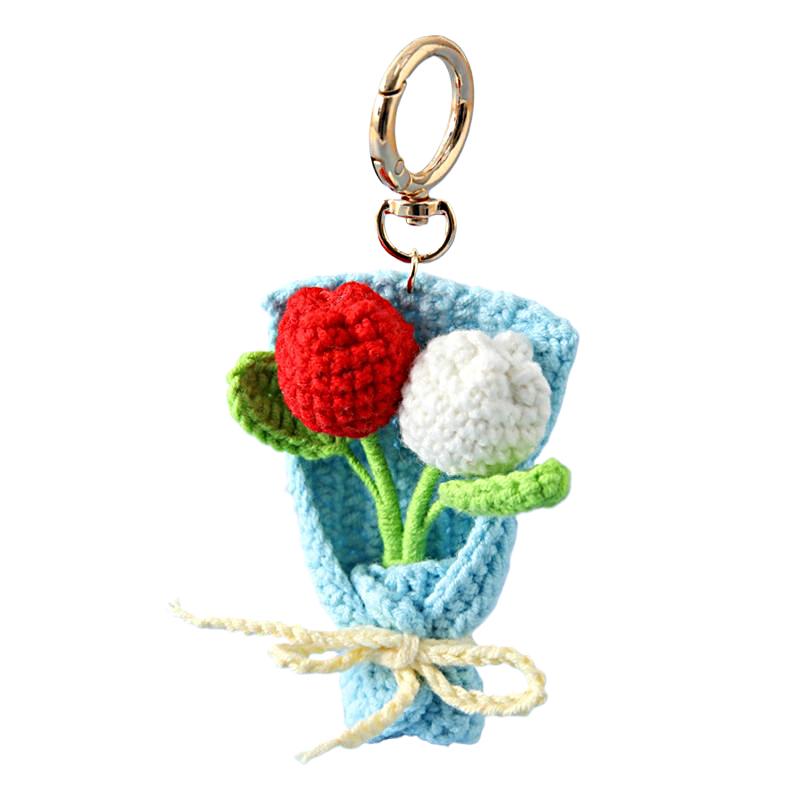 

Вязаный букет брелоки держатели орнамент имитация тюльпана подарочные аксессуары брелок шикарный вязаный цветок декоративные 5 цветов