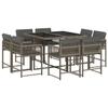 VidaXL Ensemble à Manger de Jardin avec Coussins 9 pcs, Table et Chaises à Dossier Rabattable, Meubles d'Extérieur Patio 3211556