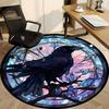 1PC Raven Artwork Office Round Rug, Non slip, Soft and Durable Office Rug for Interior Decoration, Perfect for Office