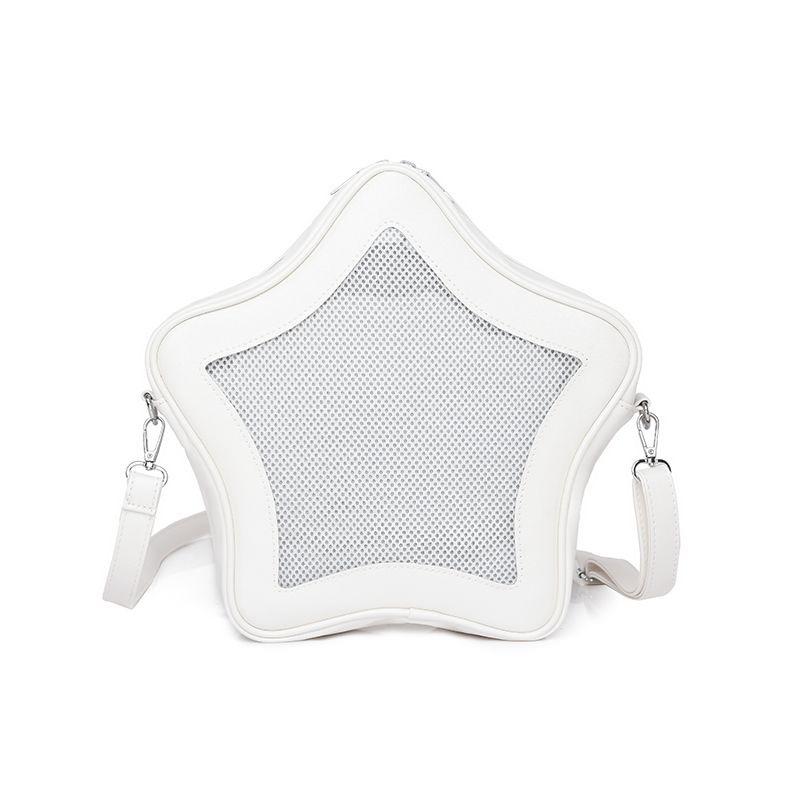 Wudong Shop's original cute and transparent two-dimensional messenger five-pointed star bag female [star fudge]