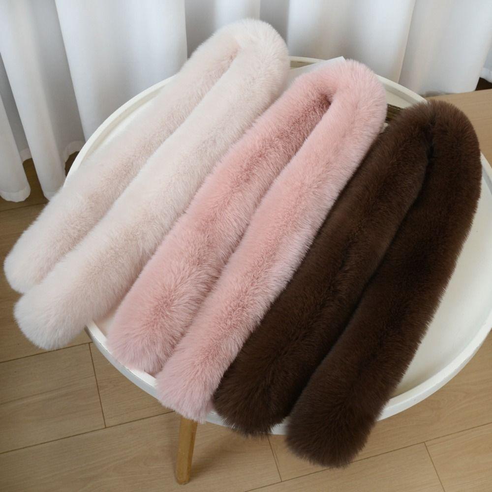 Solid Color Winter Fluffy Scarf Thick Long Strip Scarf Ladies Neck Warmer Scarves Outdoor Warm