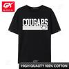 Cougars School Spirit Europe Tops Tees for Adult Cotton Top TShirt Printed Luxury Designer TShirts Prevailing