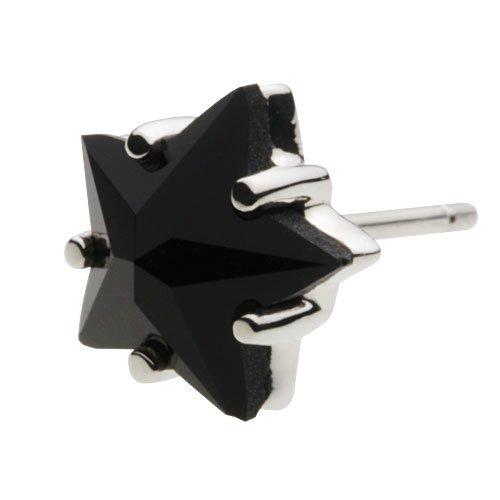 

Stone Star Earrings Onyx 925 Silver e0490 [Cenote] [Silver Accessories]