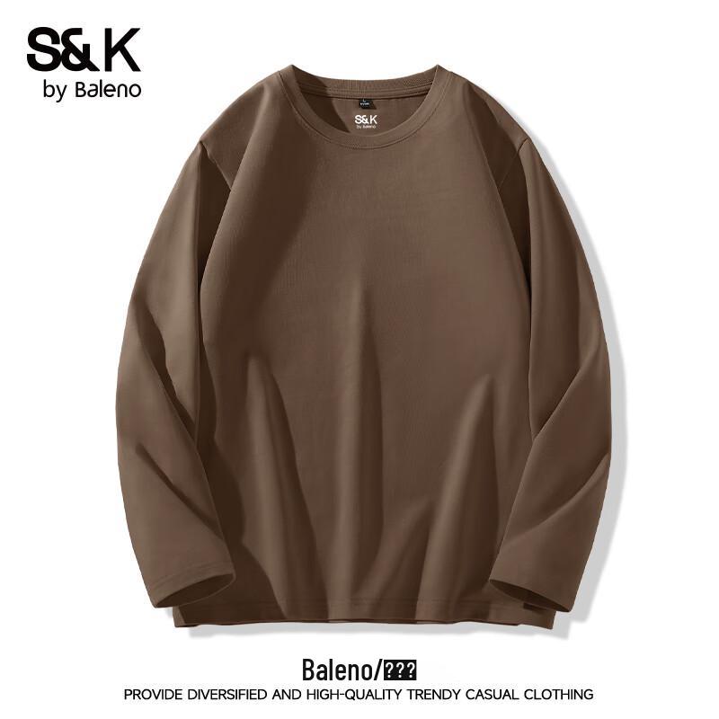 Baleno Men's S&K Series 220G Pure Cotton Round Neck Long Sleeve T-Shirt
