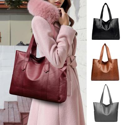 Sac à bandoulière pour femme Sac cabas en similicuir Sac à main grande capacité Sac de navette pour week-end, fête, shopping