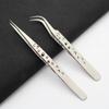 High-Precision Stainless Steel Tweezers: Perforated, Non-Slip, Straight & Curved Tips for Mobile Phone Repair