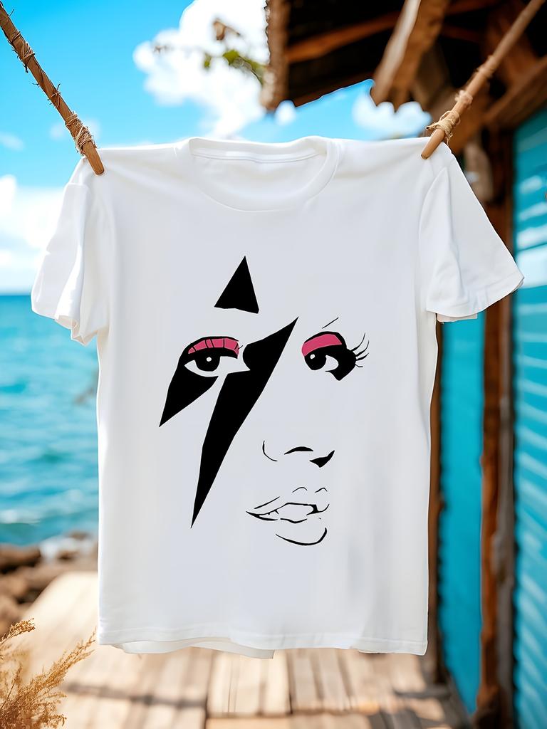 Lady Gaga Graphic Tshirt for Men Women Bold Face Lightnin...