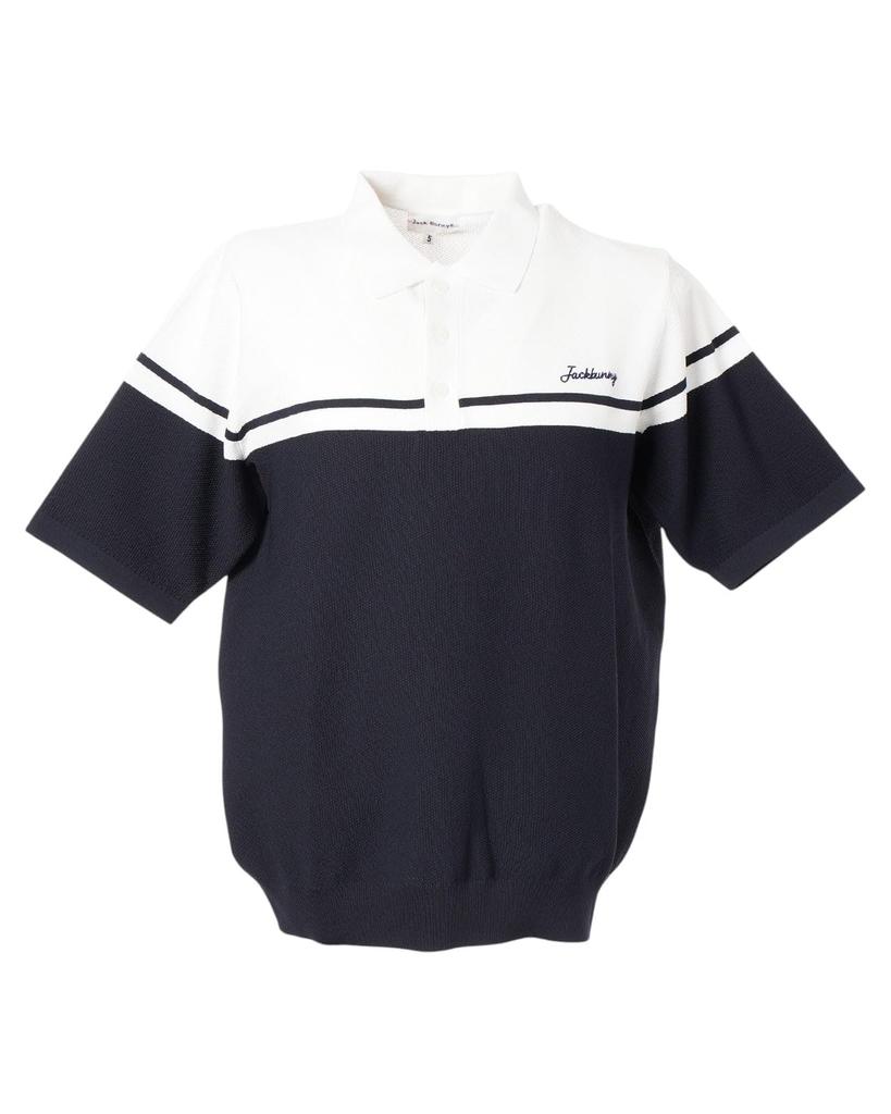 Jack Bunny Short Sleeve Knit Polo Shirt Golf Sweater Size 4 Men's (Brand Logo) / / 262-5275837 030_White, [M]