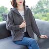 Coat for Women Casual Loose Cardigan Double Layer Solid Color Windbreaker Hooded Women Jacket