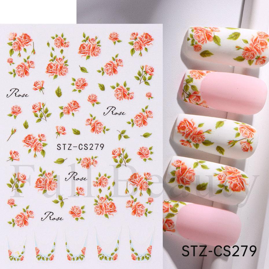 Nail Art Sticker Autumn And Winter Lace Sweater Flower Small Flower Branch Small Fresh Adhesive Nail Sticker