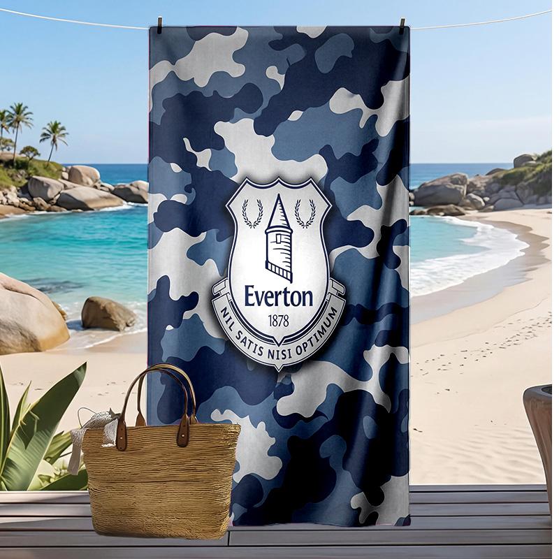 Asciugamano da Spiaggia con Stampa del Football Club Everton, Asciugamano Grande Morbido ad Asciugatura Rapida per Spiaggia Campeggio Nuoto