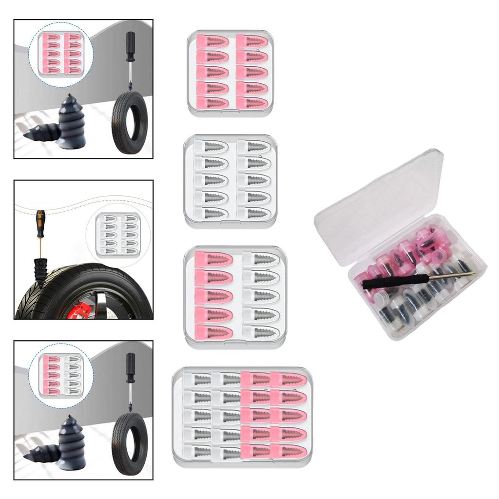 Tire Repair Rubber Nail Kit Reliable Air Seal Plugs Tire Hole Patch Tool for On the Go Tire Fix