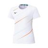 Short Sleeve Game Dynamotion Size 62JAC225 Women's Tennis/Badminton Shirt, Sweat-Wicking, Quick-Drying, Fit, White, XL,