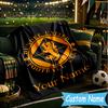 Custom Name Dundee United Crest Design Flannel Blanket, Use for Birthday/Holiday Gift, Soft Blanket for Sofa/Bed/Camping/Office, Home Decor
