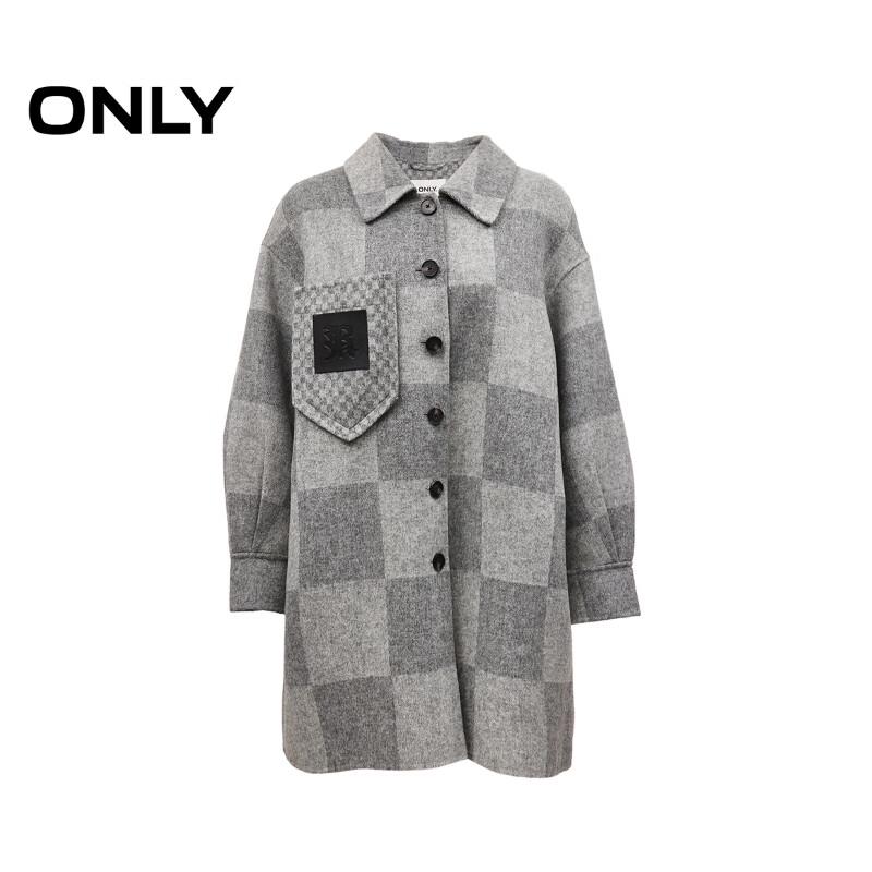 

ONLY Women s Oversized Double-Faced Plaid Wool Blend Coat XS