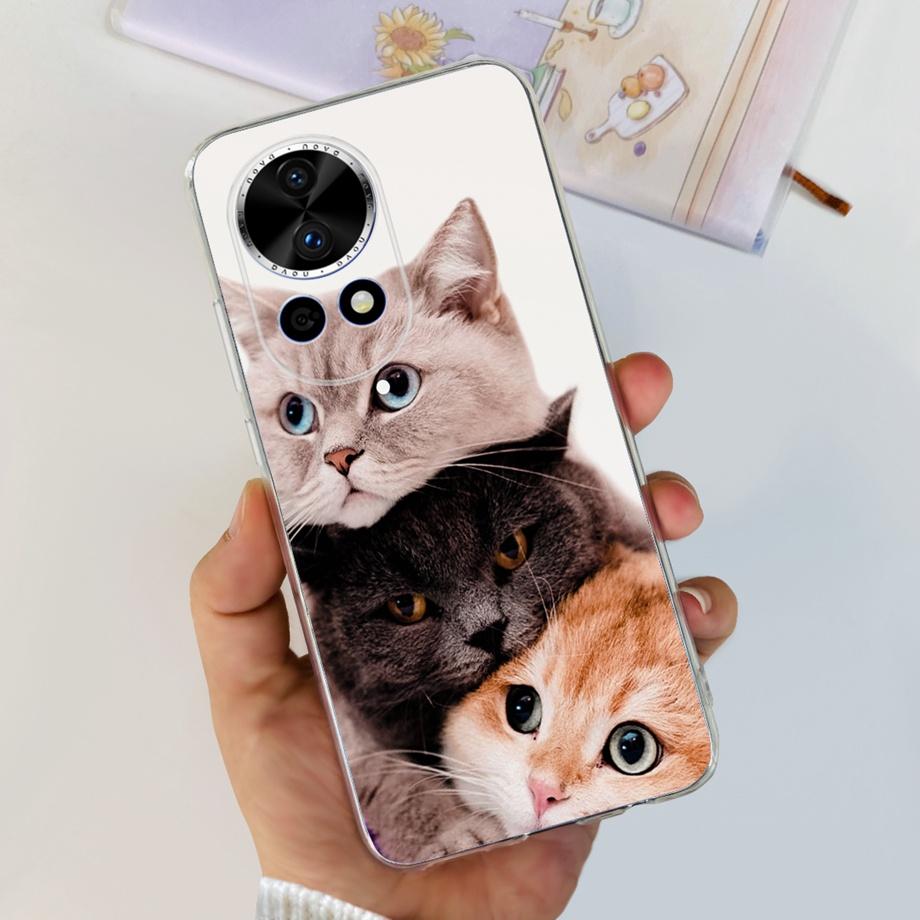 For Huawei Nova 12 Pro Nova12 Lite Nova 11i Case Transparent Soft Slim TPU Silicone Cover Bumper Nova12 Nova11i Astronaut Flower