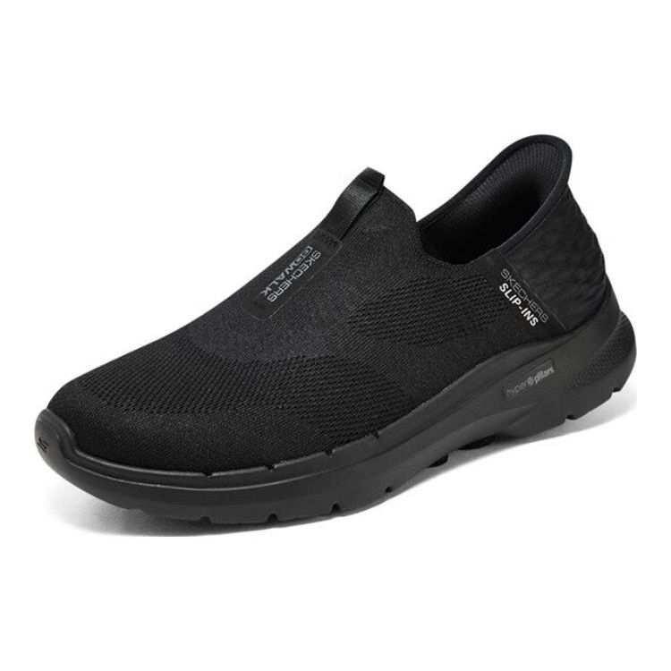 Skechers Go Walk 6 Slip-Ins Comfortable Versatile Shock Absorbing Durable Breathable Lightweight Rebound Low Top Casual Shoes 216278-BBK
