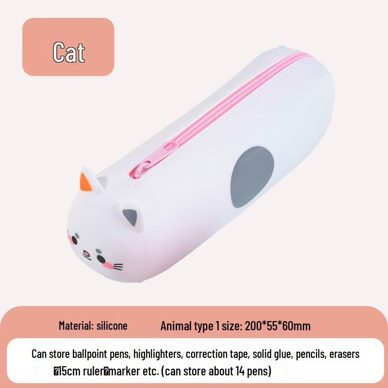 Silicone Pencil Case - Cute Japanese Style for Kids, Perfect for Elementary to Junior High School Students.