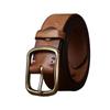 3.8CM Wide Thick Top Layer Pure Cowhide Copper Buckle Genuine Leather Belt for Men's Retro Versatile Jeans Belt