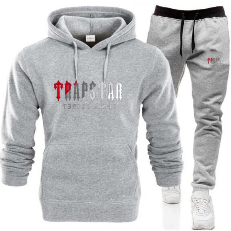 

TRAPSTAR Letter Printed Men s Women s Sportswear Set Hoodie Fashionable Fleece Sweatshirt Men L