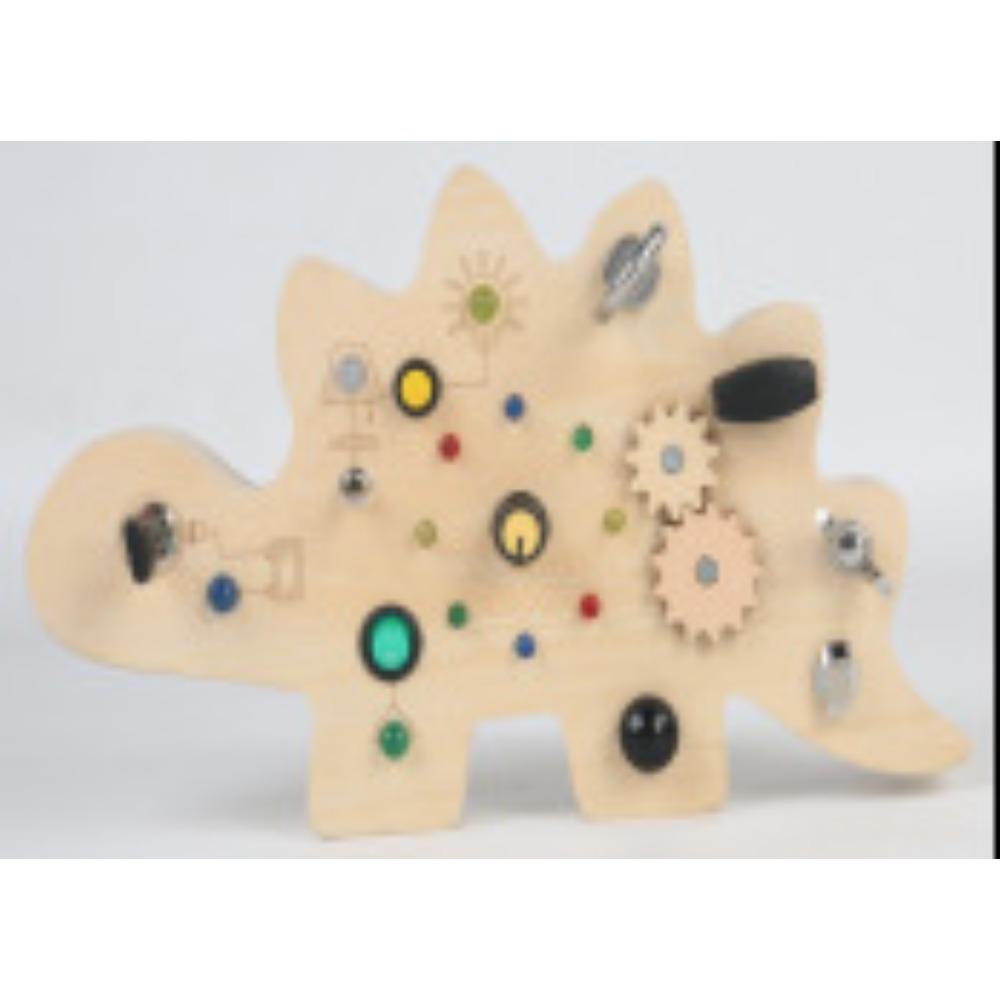 Wooden busy board circuit LED light simulation socket switch unlocking teaching aids life skills cognitive toys