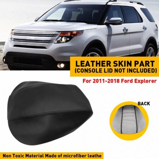 Подходит для Ford Explorer 2011- Черная кожаная крышка подлокотника центральной консоли