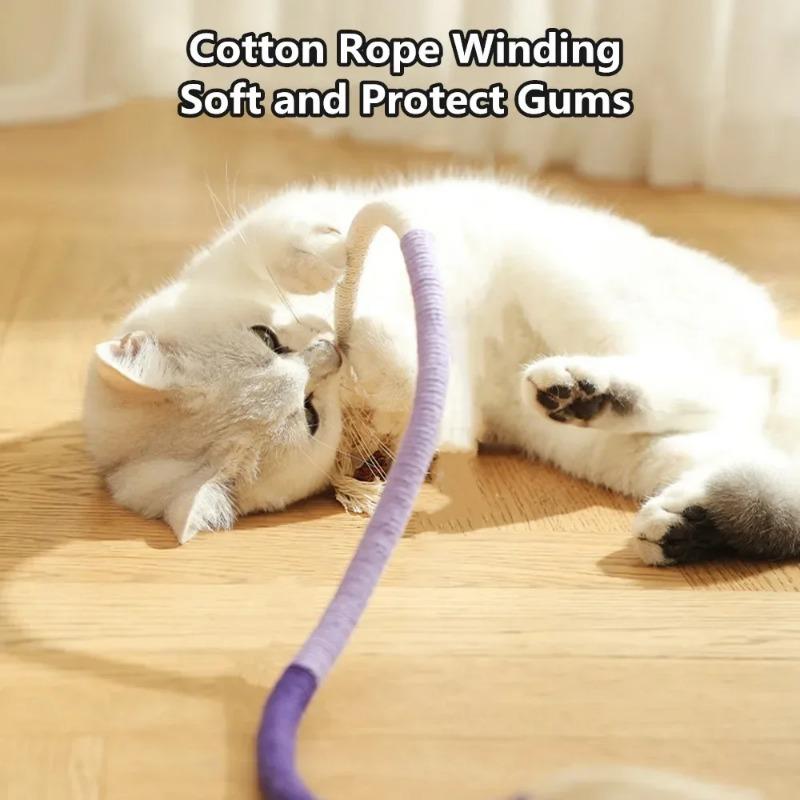 1Pcs Cat Toys Interactive Molar Cotton Rope Toys Silvervine Cat Teaser Toy Clean Mouth Kitten Play Toy Pet Supplies Accessories