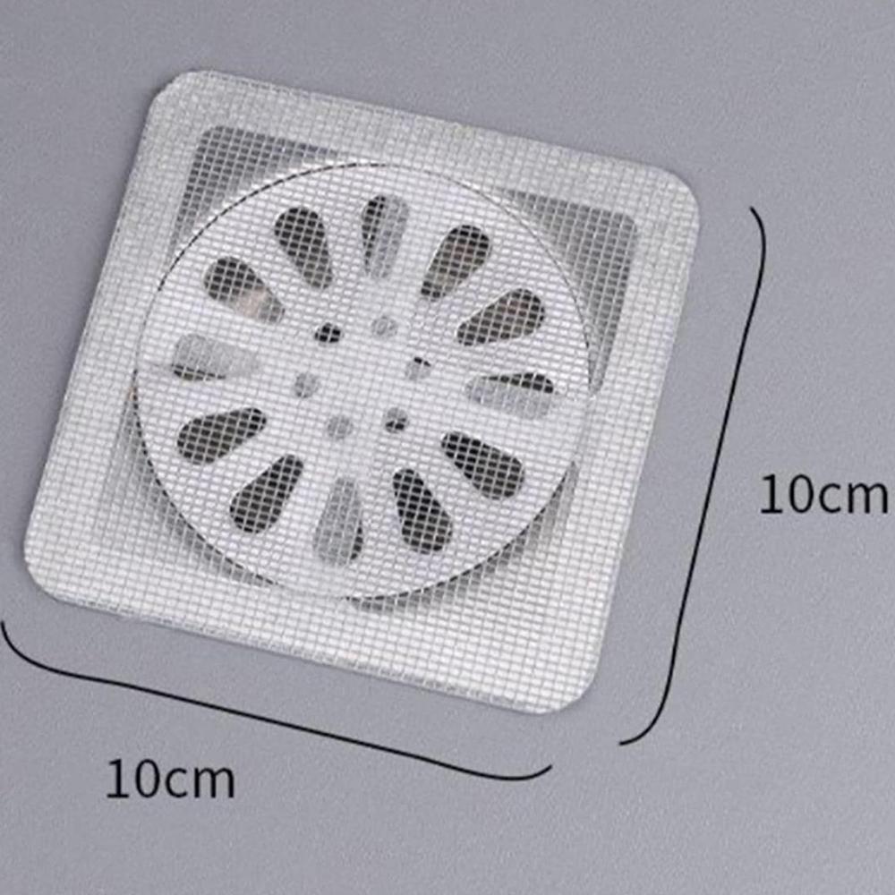 50Pcs Disposable Shower Drain Cover Hair Catcher Shower Drain Mesh Stickers Gray