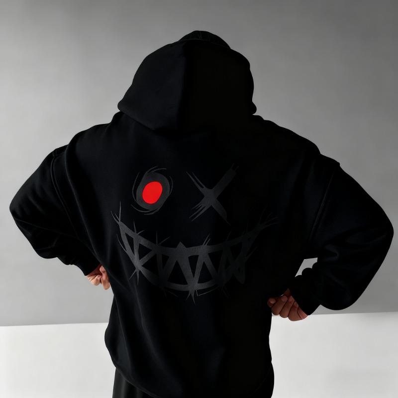Men's Trendy Fall/Winter Evil Smile Hooded Sweatshirt Comfortable and Loose Fit Sweater
