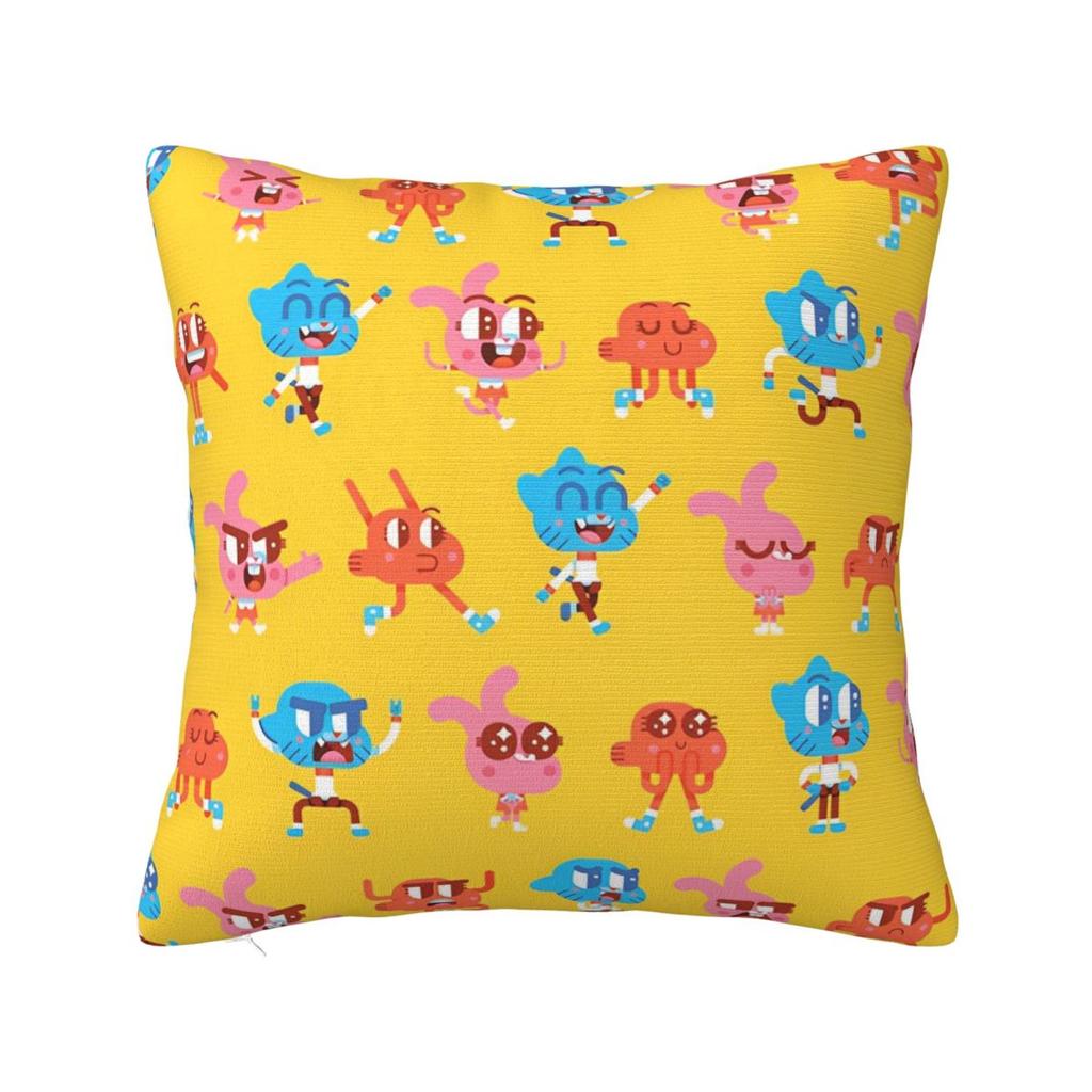Cartoon Game Gumballs Square Pillowcases Seat Cushion Case Cute Decorative Pillowcase 45*45