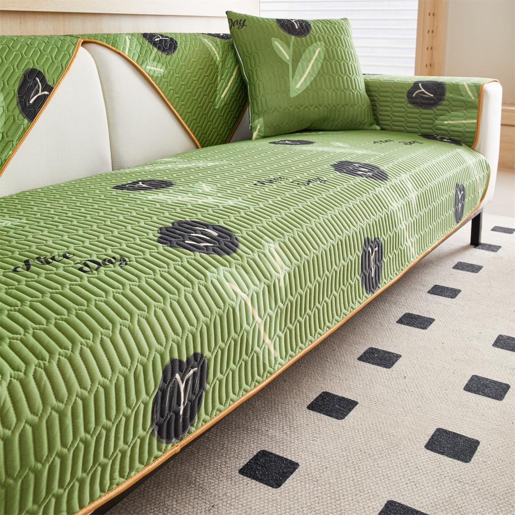 Summer Cooling Sofa Cover Quilted with Latex Anti-Slip Sofa Slipcovers for Living Room Furniture Protector Sofa Towel