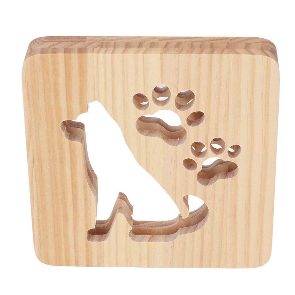 Nursery Night Light Cute Dog Hollow Design Soft 360 Degrees Lighting USB Power Night Light Lamp for